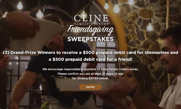 Win The Cline Friendsgiving Sweepstakes