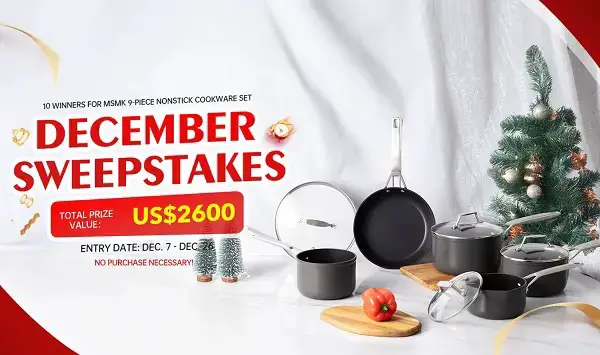 Win Kavero MSMK 9-piece Non Stick Cookware Set Sweepstakes