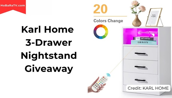 Win The Karl Home 3-Drawer Nightstand Giveaway