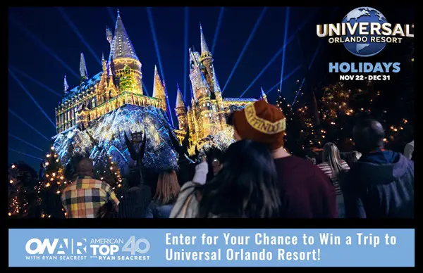 Win The Ryan Seacrest’s Universal Orlando Resort Holidays Sweepstakes