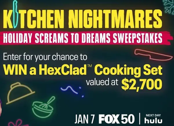 Win The Kitchen Nightmares Holiday Screams to Dreams Sweepstakes