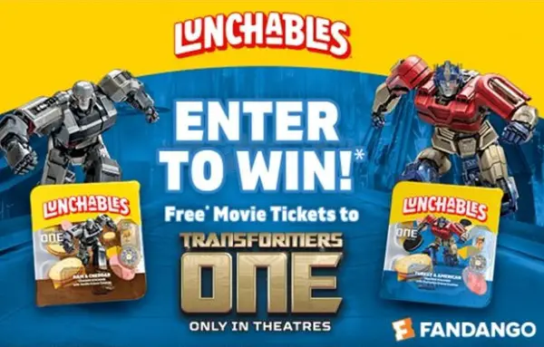 Lunchables Transformers One Sweepstakes: Win Fandango Movie Tickets (4165 Winners)