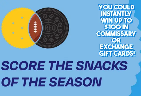 Nabisco Big Game Sweepstakes 2025: Instantly Win Up to $100 in Commissary & Exchange Gift Cards!