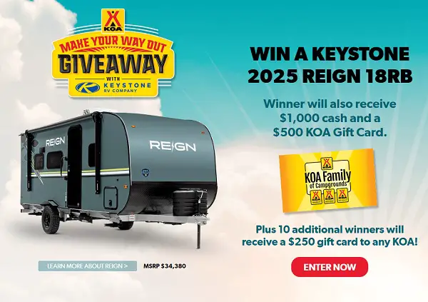 KOA Keystone Make Your Way Out Giveaway: Win Travel Trailer!