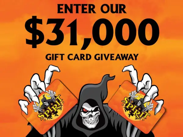 Spirit Halloween Gift Card Sweepstakes: Win $1000 Gift Card! (31 Winners)