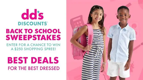 DD’s Discounts Back to School Sweepstakes 2024: Win $250 Shopping Spree (10 Winners)
