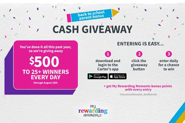 My Rewarding Moments Giveaway: Win $500 Visa Gift card For Free