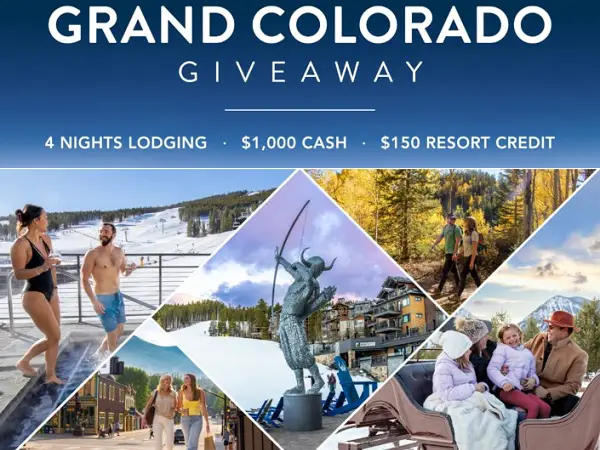 Grand Colorado Breckenridge Free Vacation Giveaway (Monthly Winners)