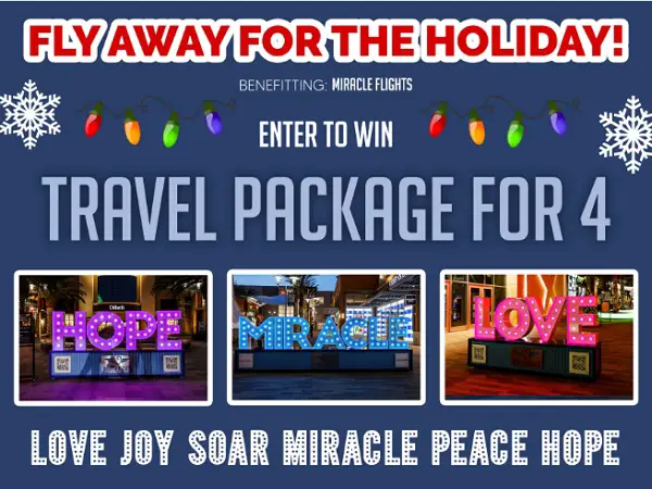 Miracle Flights FlyAway For Holiday Sweepstakes