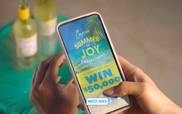 Cupcake Vineyards Summer of Joy Sweepstakes: Win $50K Cash or Instant Win Prizes