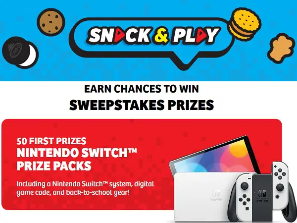 Nabisco Back To School Sweepstakes 2024: Win a Trip, Nintendo Switch System, and More!