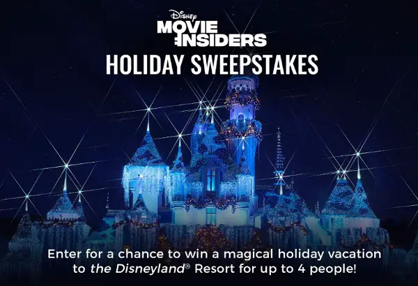 Disney Movie Insiders Holiday Sweepstakes: Win Family Vacation at Disneyland