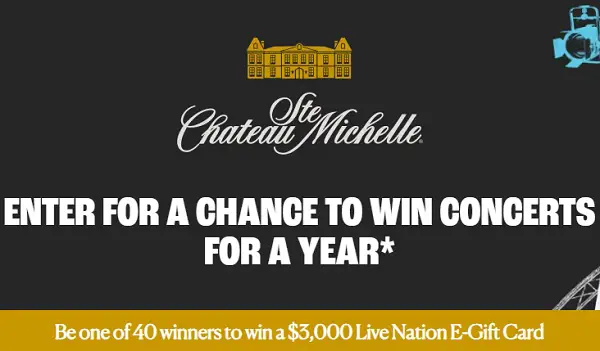 Ste. Michelle Concerts for A Year Sweepstakes 2024 (40 Winners)