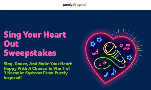 Purely Inspired Sing Your Heart Out Giveaway: Win A Karaoke System Or A $250 Gift Card