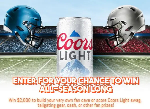 Coors Light Football Giveaway 2024: Win Cash, Tailgating gear, and More!