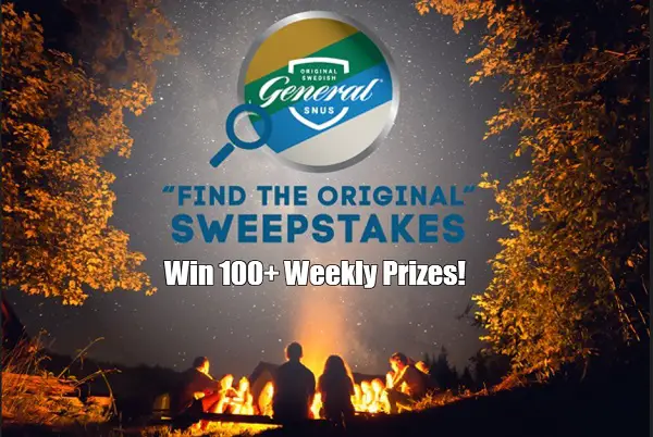 General Snus Sweepstakes: Win Outdoor Gear in Weekly Prizes (100+ Winners)