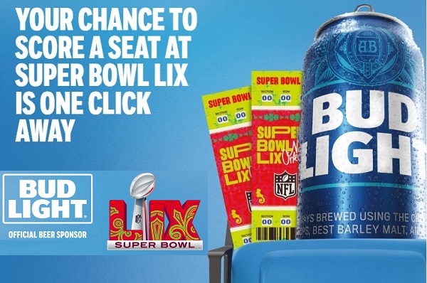 Bud Light Easy To Score a Seat Giveaway: Win Super Bowl LIX Tickets, $50 Cash & More