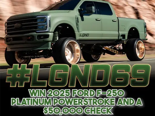 LGND Supply Truck Giveaway: Win a 2025 Ford F-250 Platinum + $50,000!