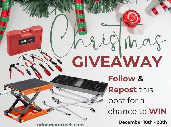 Orion Motor Tech Christmas Giveaway: Win Free Garage Gear