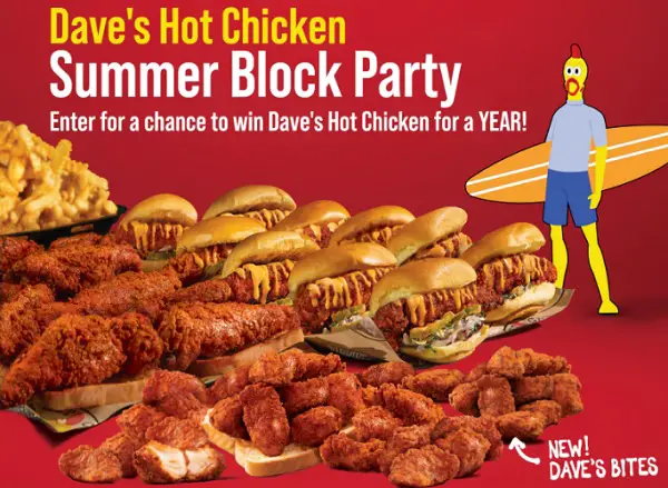 Win a Dave's Hot Chicken Free For a Year!