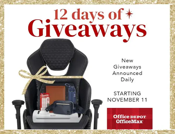 Office Depot's 12 Days of Giveaways 2024: Win Prizes Daily!