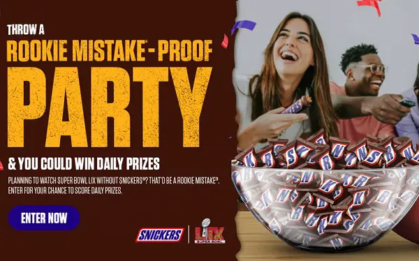 Snickers Super Bowl Sweepstakes: Win FREE Snickers, NFL Gear, Super Bowl Merchandize & More! (300+ Winners)