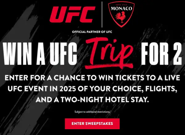 UFC Monaco Sweepstakes: Win Free Tickets to Attend 2025 UFC Live Event!