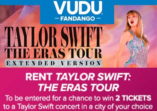 Vudu Taylor Swift the Eras Tour Sweepstakes: Win Concert Tickets