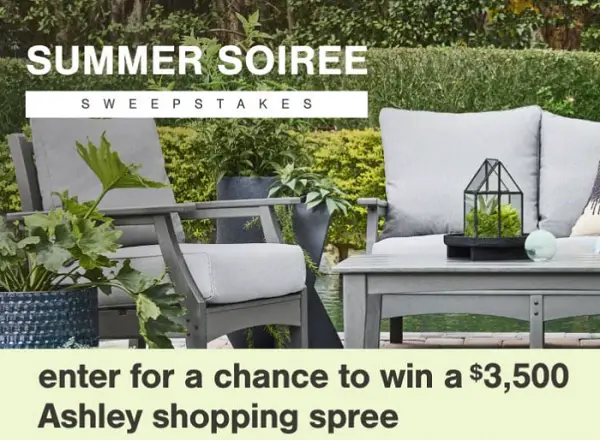 Ashley Furniture Summer Sweepstakes: Win $3500 Shopping Credit