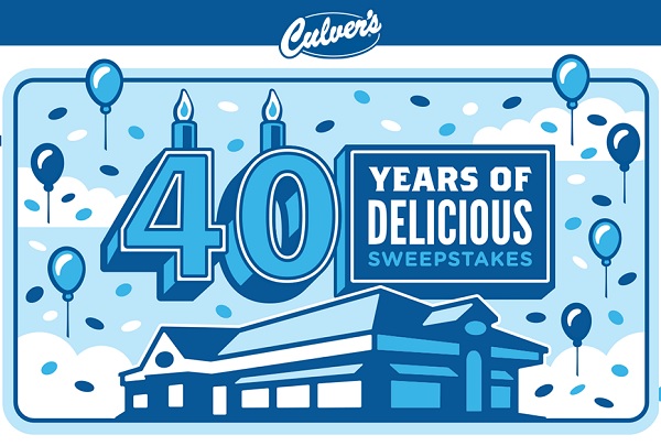 Culver’s 40 Years of Delicious Sweepstakes: Win $40000 Cash or 8000+ Instant Win Prizes!