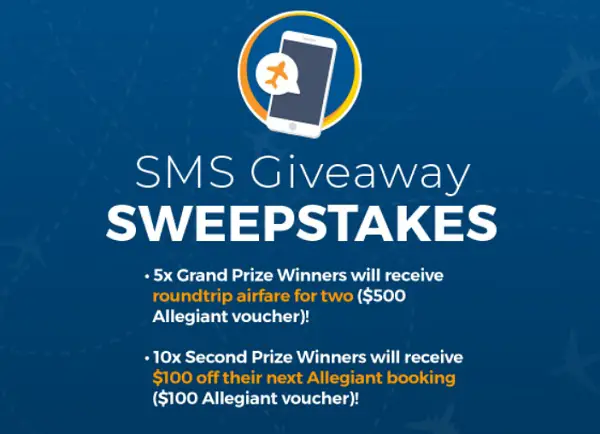 Allegiant SMS Giveaway: Win Free Trips on Allegiant Flights