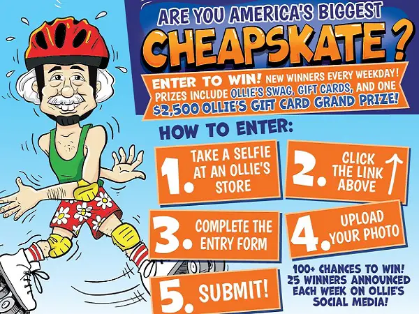 America’s Biggest Cheapskate Sweepstakes: Win $2500 Gift Card or Weekly Prizes