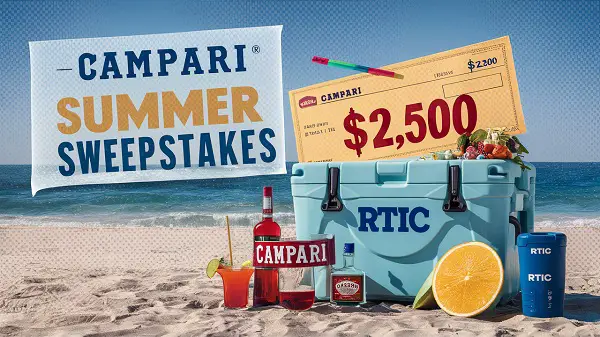 Campari Summer Sweepstakes: Win Cash of $2,500, Free Coolers & RTIC Outdoors Pack