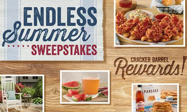 Cracker Barrel Rewards Endless Summer Sweepstakes: Win Free Gift Cards! (7 Winners)