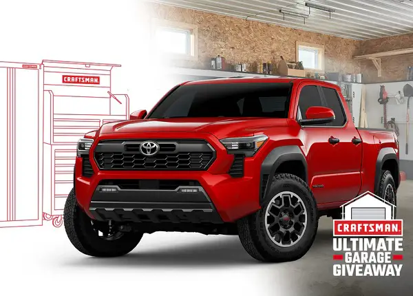 Craftsman Ultimate Garage Giveaway 2024: Win 2024 Toyota Tacoma and Ultimate Garage Makeover!