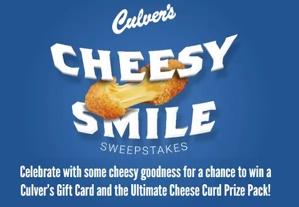 Culver’s Cheesy Sweepstakes: Win $75 Culver’s Gift Card & Free Merchandise