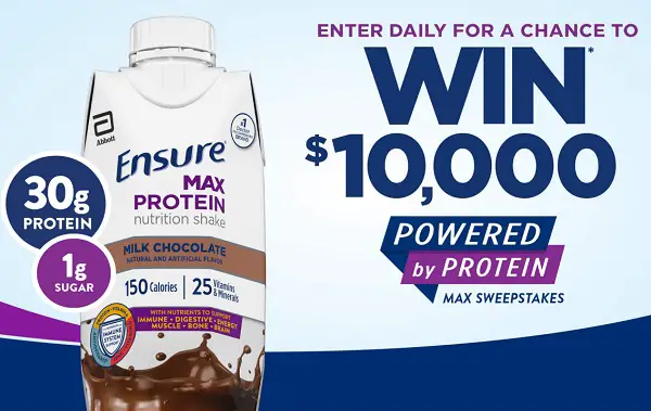 Ensure Max Sweepstakes: Win $10000 Cash or Trip to Spain!
