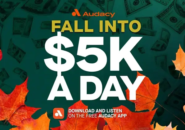 Audacy Fall into $5k A Day Cash Contest (Daily Winners) | SweepstakeBible