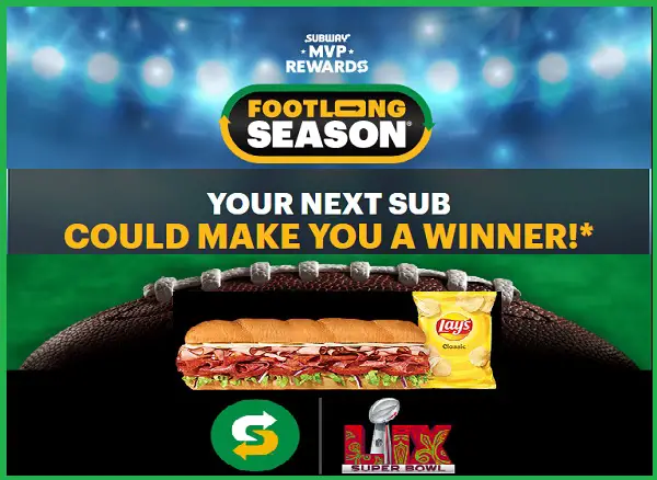 Footlong Season MVP Rewards Giveaway: Win a Trip to Super Bowl LIX, 1-Year of Free Subway & More