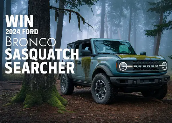 Ford Bronco Sasquatch Searcher Giveaway 2024