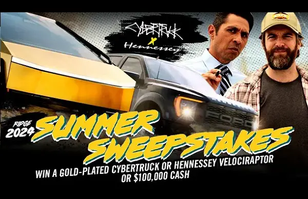 Ridge Ford Raptor Giveaway: Win Hennessey Velociraptor, Tesla Truck & Weekly Prizes