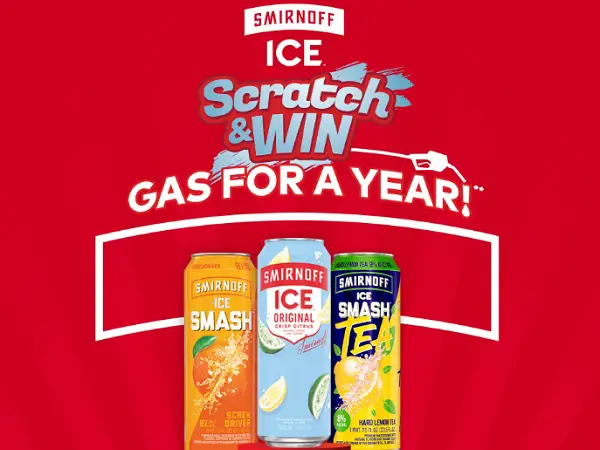Smirnoff Scratch Free Gas For a Year Sweepstakes (102 Winners)