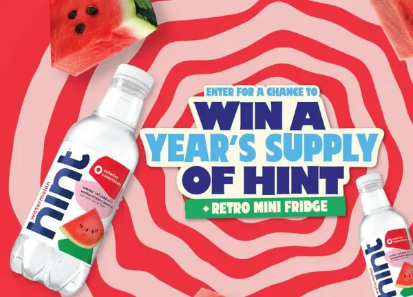 Hint Water Sweepstakes: Win A Year Supply of Hint and Retro Mini Fridge