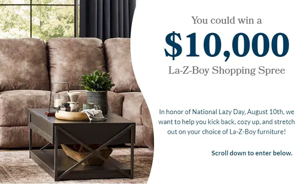Win $10000 La-Z-Boy Shopping Spree Giveaway