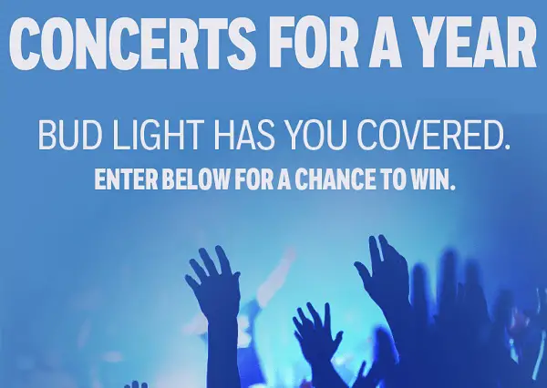 Bud Light Concerts for A Year Giveaway (5 Winners)
