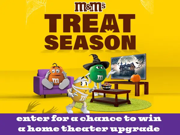 M&M’s Halloween Sweepstakes: Win a $25,000 Home Theatre Makeover or Daily Prizes!