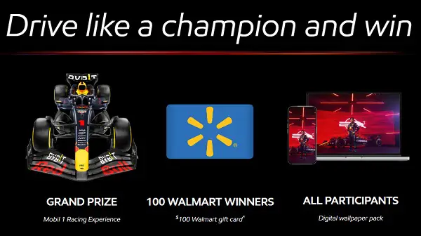 Mobil 1 Drive Like a Champion Giveaway: Win a Trip to London or 1 of 100 Walmart Gift Card!