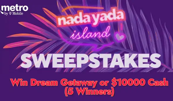 Nada Yada Island Sweepstakes: Win Dream Getaway or $10000 Cash! (5 Winners)