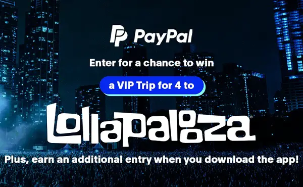 PayPal Lollapalooza Festival Tickets Giveaway