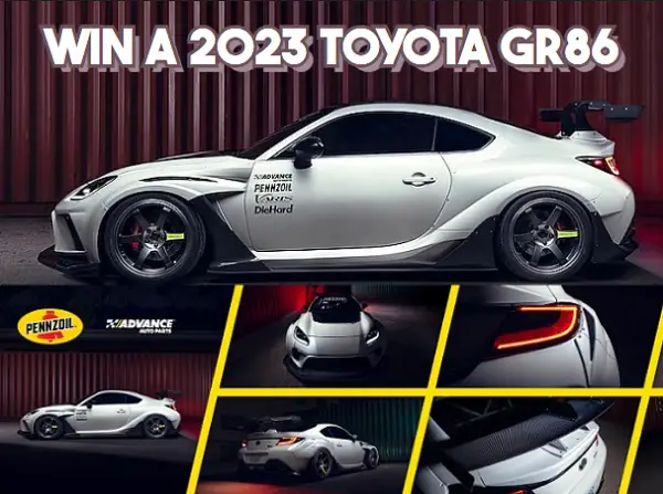 Pennzoil Jonny Grunwald Customized Vehicle Sweepstakes: Win a 2023 Toyota GR86 and More!